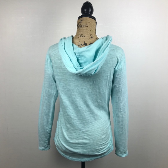 Lucy Turquoise Long Sleeve Cowl Neck Top XS - Picture 2 of 9